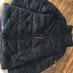 Calvin Klein Black Anthracite Velour Puffer Coat